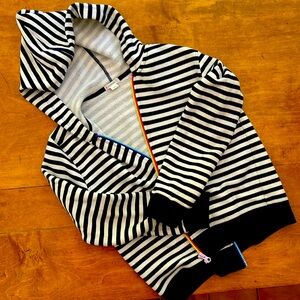 J. Crew Kids nautical stripe girls sweatshirt contrast zipper size 12 Crewcuts